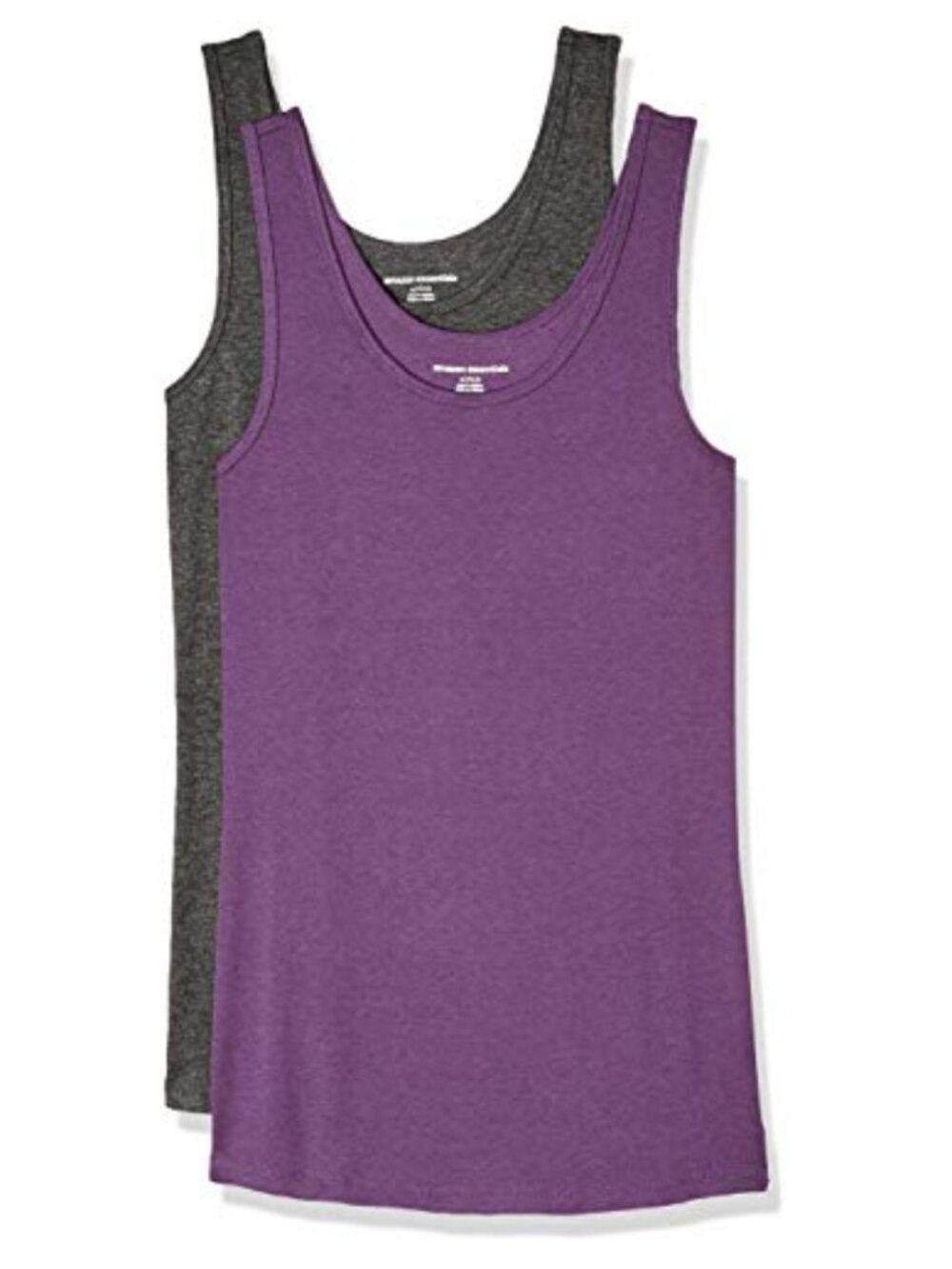 Women's Slim Fit Ribbed Scoop Neck Tank Tops 2 Pack Cotton Modal